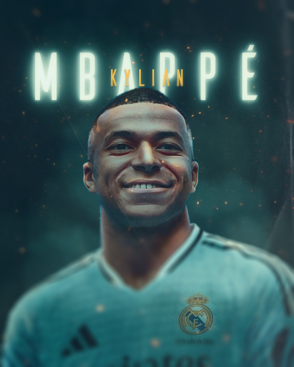 kylian Mbappe poster neon